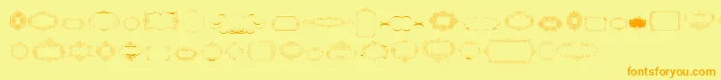 Police CalligraphicFramesSoftTwo – polices orange sur fond jaune