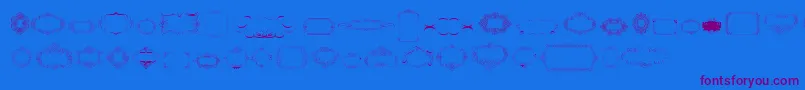 CalligraphicFramesSoftTwo-Schriftart – Violette Schriften auf blauem Hintergrund