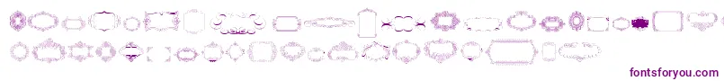 Fonte CalligraphicFramesSoftTwo – fontes roxas em um fundo branco