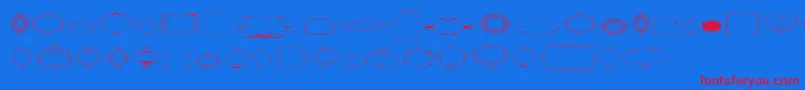 CalligraphicFramesSoftTwo Font – Red Fonts on Blue Background