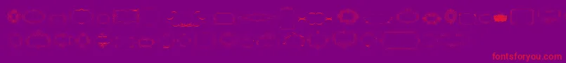 CalligraphicFramesSoftTwo-fontti – punaiset fontit violetilla taustalla