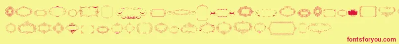CalligraphicFramesSoftTwo Font – Red Fonts on Yellow Background
