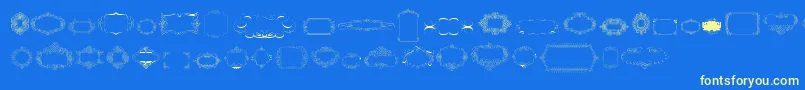 CalligraphicFramesSoftTwo Font – Yellow Fonts on Blue Background
