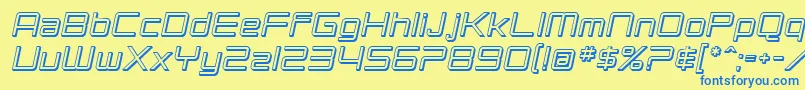 SfChromium24Oblique Font – Blue Fonts on Yellow Background