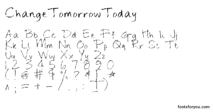 Schriftart ChangeTomorrowToday – Alphabet, Zahlen, spezielle Symbole