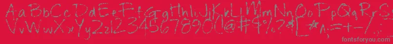 ChangeTomorrowToday-Schriftart – Graue Schriften auf rotem Hintergrund