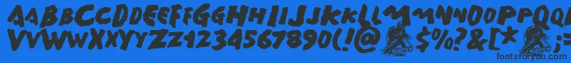 Gamera Font – Black Fonts on Blue Background