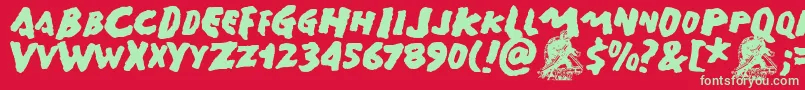 Gamera Font – Green Fonts on Red Background