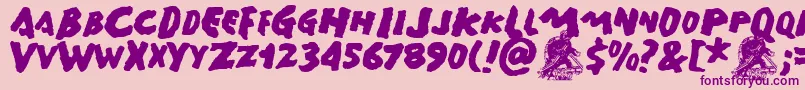 Gamera Font – Purple Fonts on Pink Background