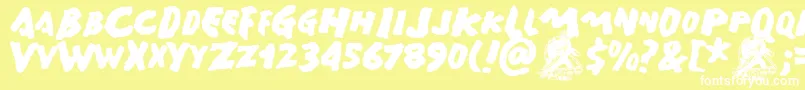 Gamera Font – White Fonts on Yellow Background