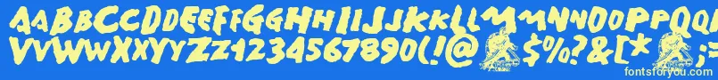 Gamera Font – Yellow Fonts on Blue Background