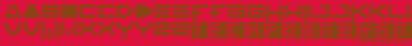Ktech Font – Brown Fonts on Red Background