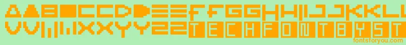 Ktech Font – Orange Fonts on Green Background