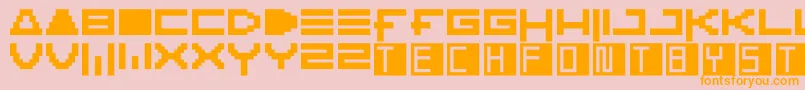 Ktech Font – Orange Fonts on Pink Background
