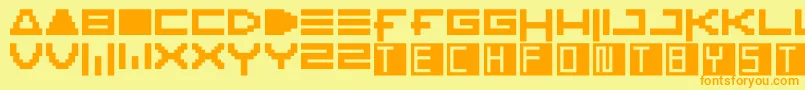 Ktech Font – Orange Fonts on Yellow Background