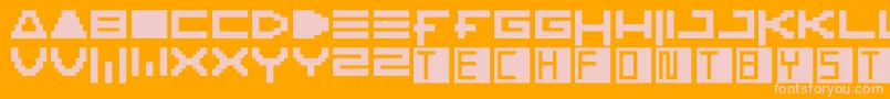 Ktech Font – Pink Fonts on Orange Background
