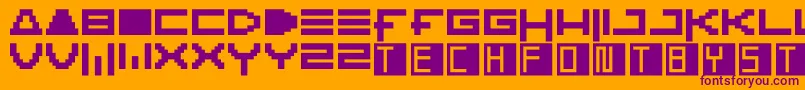 Ktech Font – Purple Fonts on Orange Background