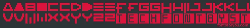 Ktech Font – Red Fonts on Black Background