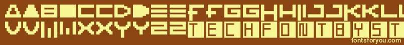 Ktech Font – Yellow Fonts on Brown Background