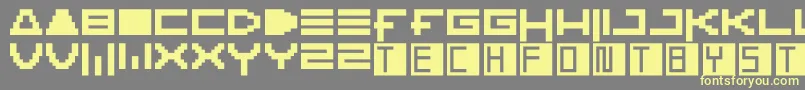 Ktech Font – Yellow Fonts on Gray Background