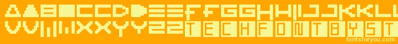 Ktech Font – Yellow Fonts on Orange Background