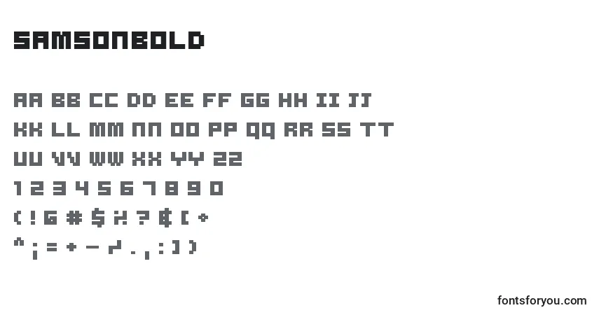 Шрифт SamsonBold – алфавит, цифры, специальные символы
