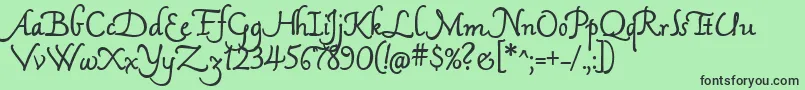 MamaScriptAlternates Font – Black Fonts on Green Background