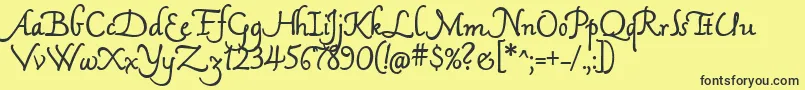 MamaScriptAlternates Font – Black Fonts on Yellow Background