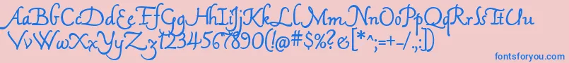 MamaScriptAlternates Font – Blue Fonts on Pink Background