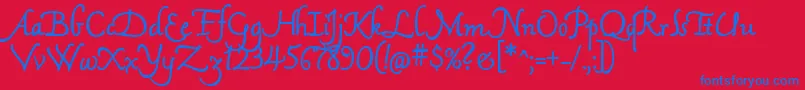 MamaScriptAlternates Font – Blue Fonts on Red Background