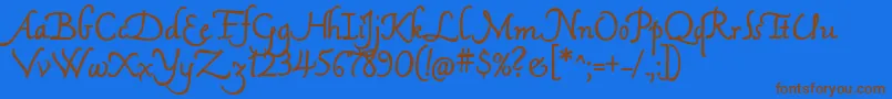MamaScriptAlternates Font – Brown Fonts on Blue Background