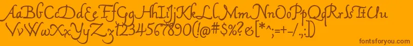 MamaScriptAlternates Font – Brown Fonts on Orange Background