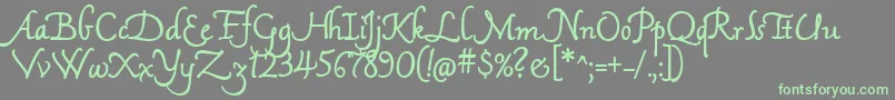 MamaScriptAlternates Font – Green Fonts on Gray Background