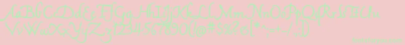 MamaScriptAlternates Font – Green Fonts on Pink Background
