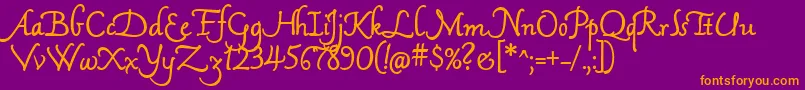 MamaScriptAlternates Font – Orange Fonts on Purple Background