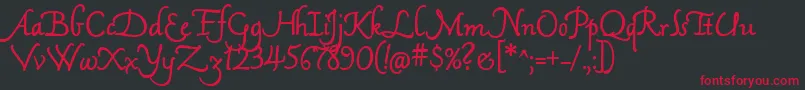 MamaScriptAlternates Font – Red Fonts on Black Background
