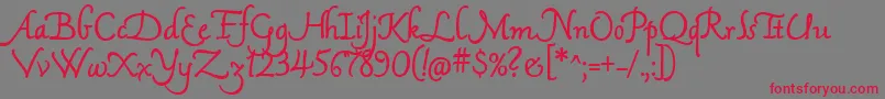 MamaScriptAlternates Font – Red Fonts on Gray Background