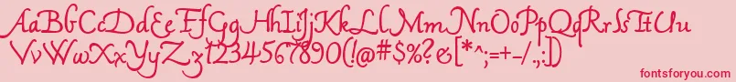 MamaScriptAlternates Font – Red Fonts on Pink Background