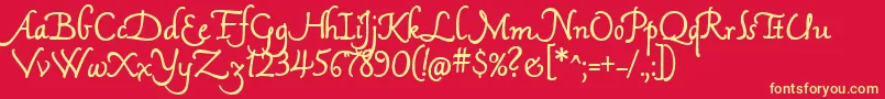 MamaScriptAlternates Font – Yellow Fonts on Red Background