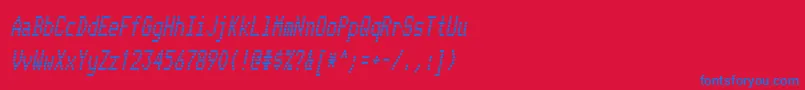 フォントTelidoncd Bolditalic – 赤い背景に青い文字