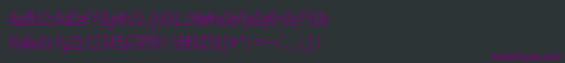 Fonte Telidoncd Bolditalic – fontes roxas em um fundo preto