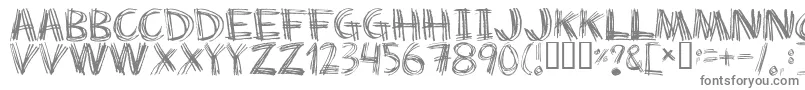 Scratch My Back-fontti – harmaat kirjasimet valkoisella taustalla