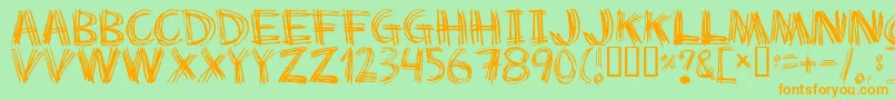 フォントScratch My Back – オレンジの文字が緑の背景にあります。