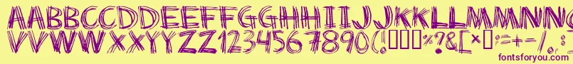 Scratch My Back Font – Purple Fonts on Yellow Background