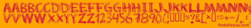 Fonte Scratch My Back – fontes vermelhas em um fundo laranja