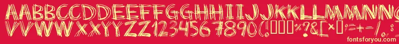 フォントScratch My Back – 黄色の文字、赤い背景