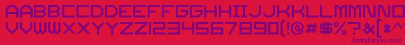 Twode.No-Schriftart – Violette Schriften auf rotem Hintergrund