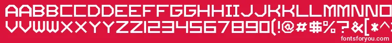 Twode.No-Schriftart – Weiße Schriften auf rotem Hintergrund