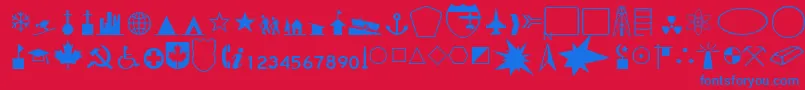 CandaceRegular Font – Blue Fonts on Red Background