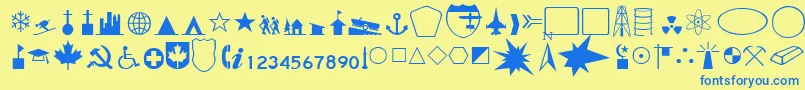 CandaceRegular Font – Blue Fonts on Yellow Background